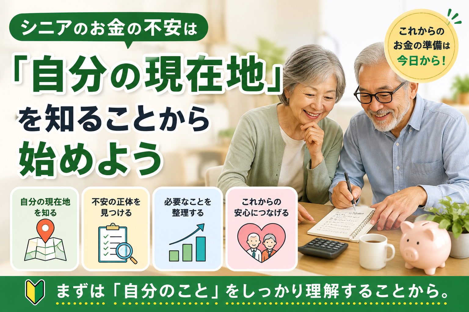 シニアのお金の不安は自分の現在地を知る